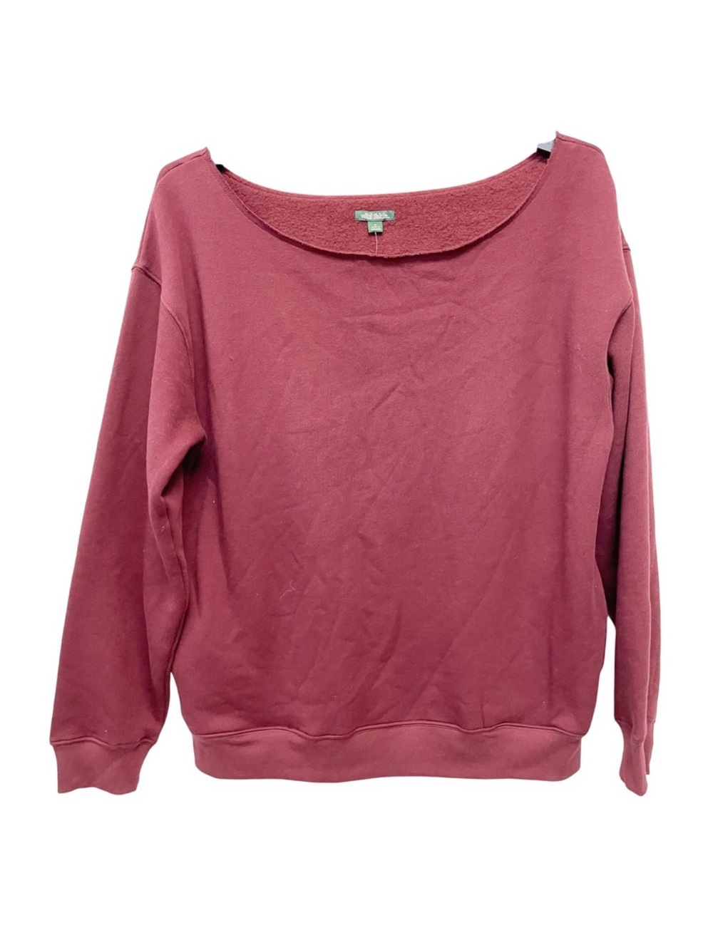 🆕 Wild Fable Burgundy Boat Neck Pullover Sweatshirt - S - Picture 2 of 5